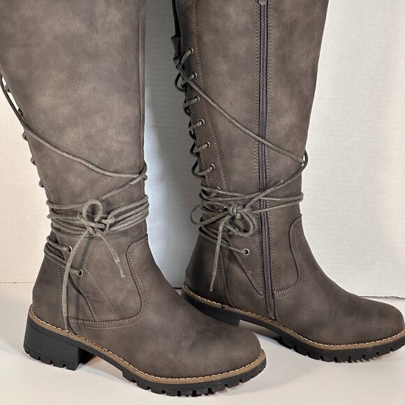 LADIES SIZE 8 GRAY BOOTS - Picture 4 of 16